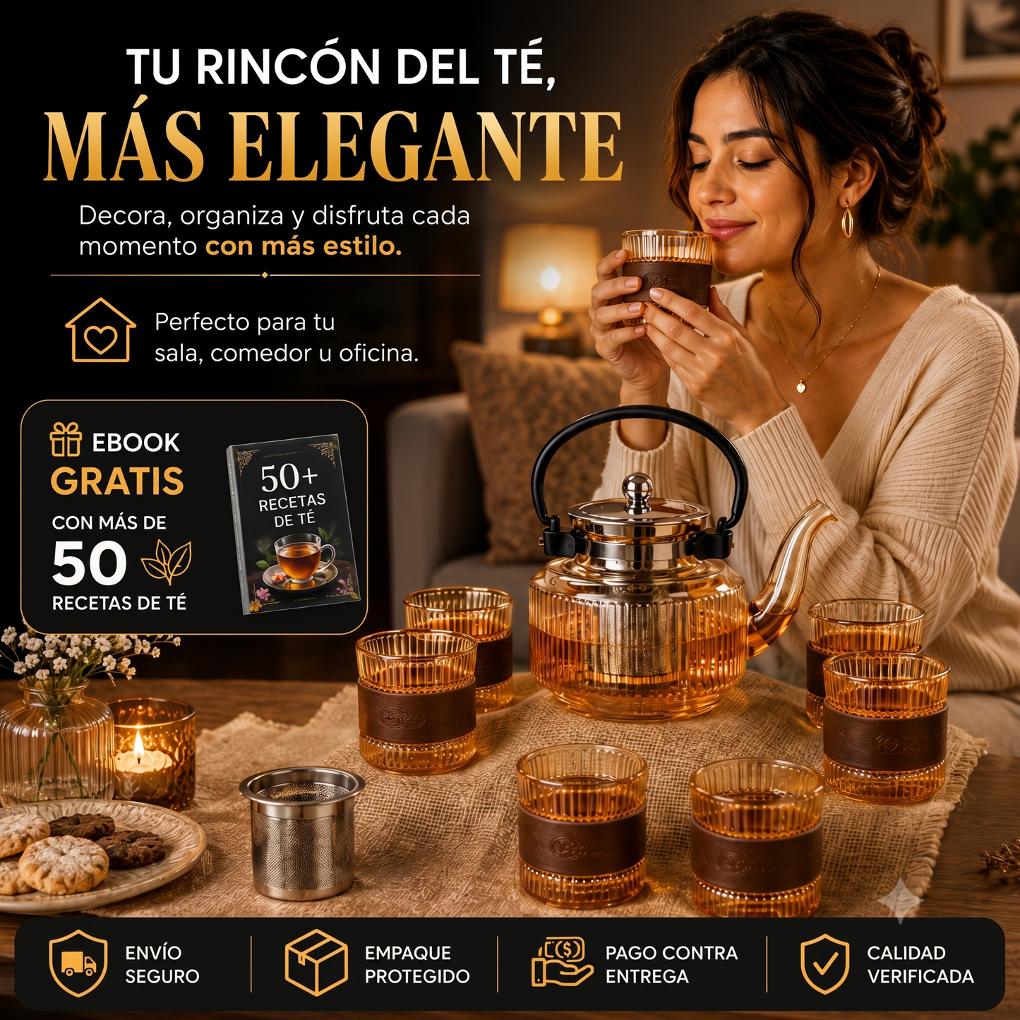 Set Tetera Ámbar Premium - 8 piezas de pura elegancia