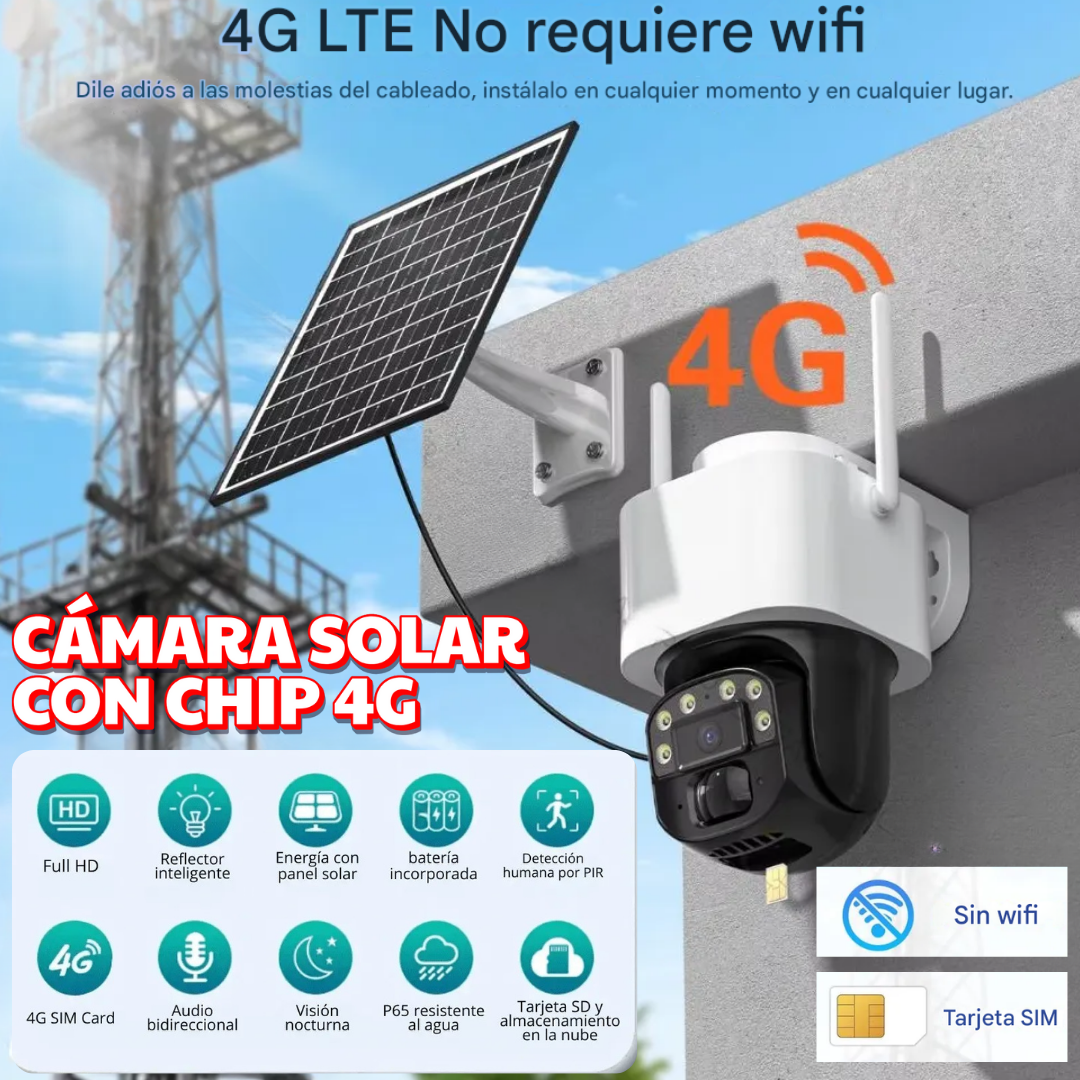 NUEVA CÁMARA EXTERIOR PRO CON PANEL SOLAR Y CHIP 4G
