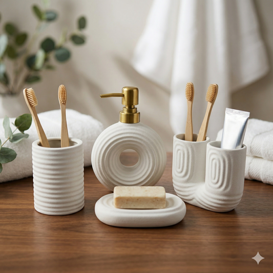 Set de Aseo Noruega - 4 Piezas de cerámica