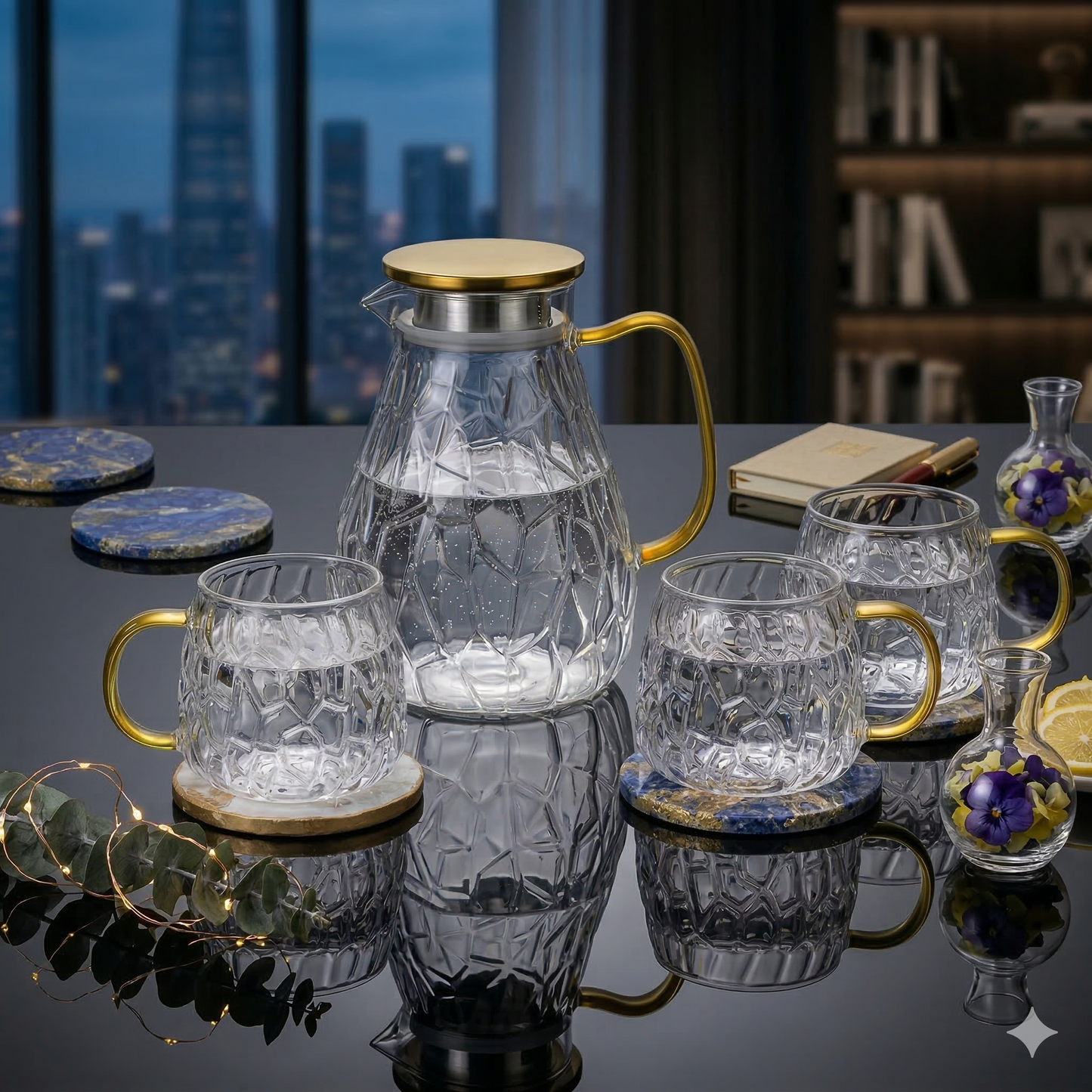 Set Riviera Gold - Jarra 1900ml + 4 Vasos